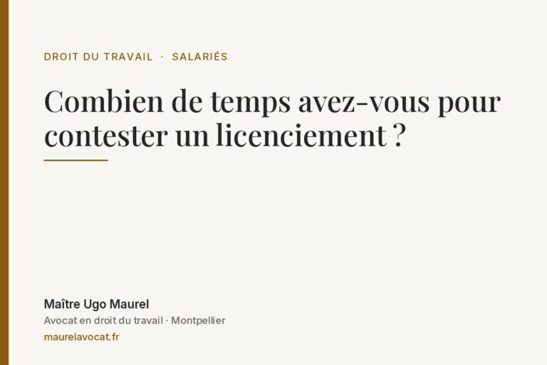 Lire la suite à propos de l’article Combien de temps avez-vous pour contester un licenciement ?