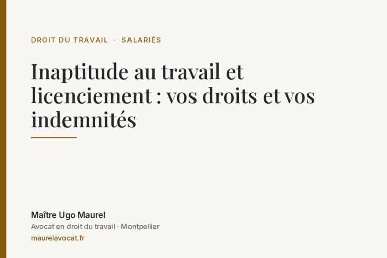 Lire la suite à propos de l’article Inaptitude au travail et licenciement : vos droits et vos indemnités