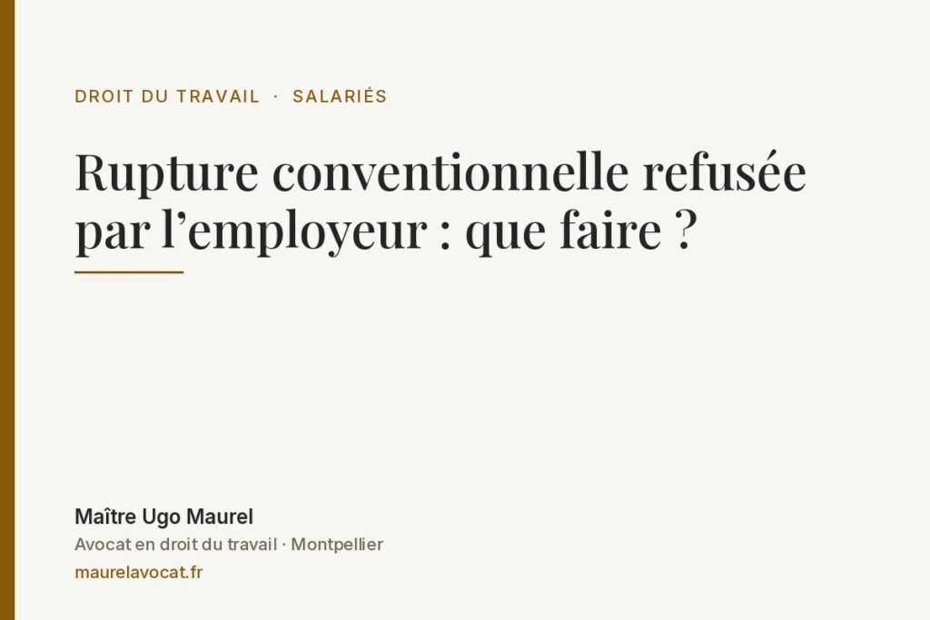 Rupture conventionnelle refusée – Maurel Avocat Montpellier